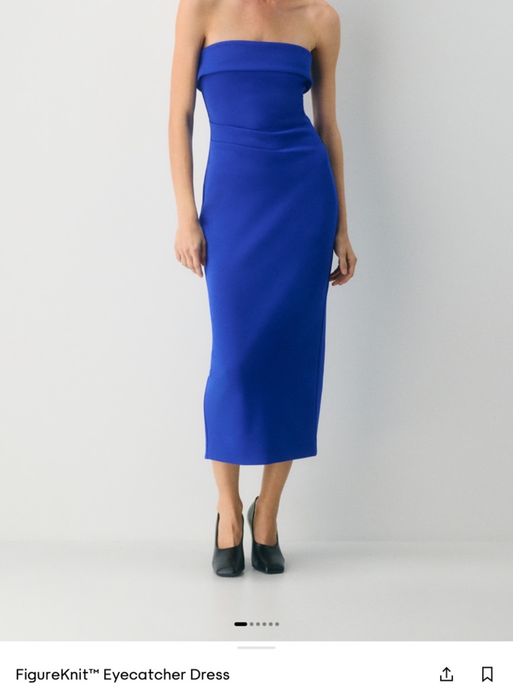 Aritzia Eyecatcher Strapless Midi Skirt Dress - Ablaze blue
